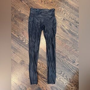 SPANX Leggings Sz Large Faux Leather Black